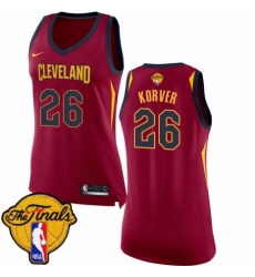 Youth Nike Cleveland Cavaliers #26 Kyle Korver Authentic Maroon 2018 NBA Finals Bound NBA Jersey - Icon Edition
