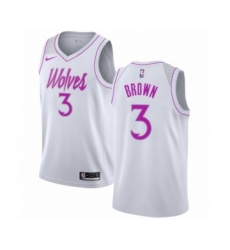 Women's Nike Minnesota Timberwolves #3 Anthony Brown White Swingman Jersey - Earned Edition