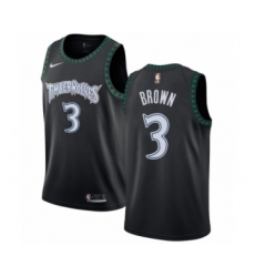 Youth Nike Minnesota Timberwolves #3 Anthony Brown Swingman Black Hardwood Classics Jersey