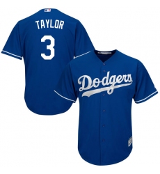 Youth Majestic Los Angeles Dodgers #3 Chris Taylor Replica Royal Blue Alternate Cool Base MLB Jersey