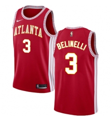 Youth Nike Atlanta Hawks #3 Marco Belinelli Authentic Red NBA Jersey Statement Edition