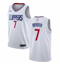 Women's Nike Los Angeles Clippers #7 Sam Dekker Authentic White NBA Jersey - Association Edition
