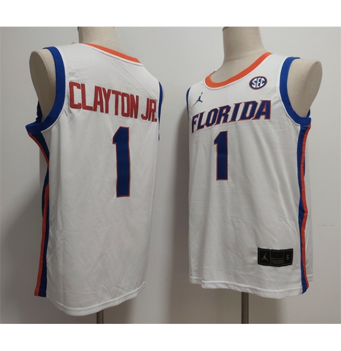 Men's Florida Gators #1 Walter Clayton Jr. White Stitched Basketball Jersey