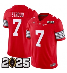 Men's Ohio State Buckeyes #7 C.J. Stroud Red 2025 CFP Final F.U.S.E. Vapor Limited Stitched Football Jersey