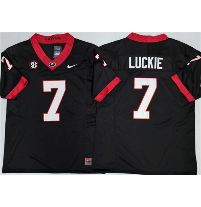 Men's Georgia Bulldogs #7 Lawson Luckie Black 2025 F.U.S.E. Stitched Jersey