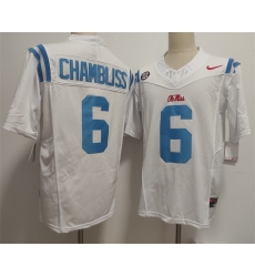 Men's Ole Miss Rebels #6 Trinidad Chambliss White 2025 F.U.S.E. Stitched jersey