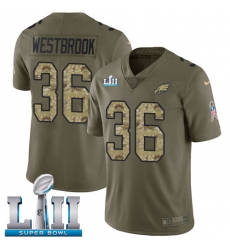 Men's Nike Philadelphia Eagles #36 Brian Westbrook Limited Olive Camo 2017 Salute to Service Super Bowl LII NFL Jersey