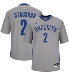 Women's Adidas Brooklyn Nets #2 Nik Stauskas Authentic Gray Alternate NBA Jersey