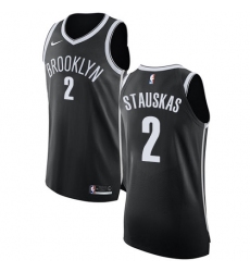 Women's Nike Brooklyn Nets #2 Nik Stauskas Authentic Black Road NBA Jersey - Icon Edition