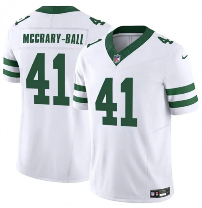 Men's New York Jets #41 Marcelino McCrary-Ball White 2025 F.U.S.E. Vapor Untouchable Limited Football Stitched Jersey