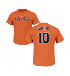 MLB Nike Houston Astros #10 Yuli Gurriel Orange Name & Number T-Shirt