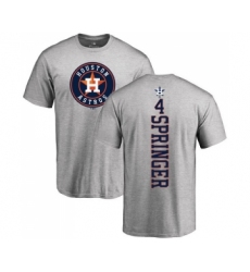 MLB Nike Houston Astros #4 George Springer Ash Backer T-Shirt