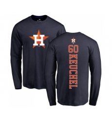 MLB Nike Houston Astros #60 Dallas Keuchel Navy Blue Backer Long Sleeve T-Shirt