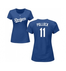 Baseball Women's Los Angeles Dodgers #11 A. J. Pollock Royal Blue Name & Number T-Shirt