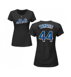 Baseball Women's New York Mets #44 Jason Vargas Black Name & Number T-Shirt