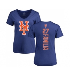 MLB Women's Nike New York Mets #27 Jeurys Familia Royal Blue Backer T-Shirt
