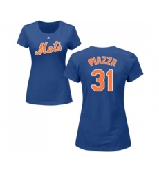 MLB Women's Nike New York Mets #31 Mike Piazza Royal Blue Name & Number T-Shirt