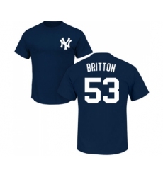 Baseball New York Yankees #53 Zach Britton Navy Blue Name & Number T-Shirt