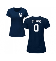 Baseball Women's New York Yankees #0 Adam Ottavino Navy Blue Name & Number T-Shirt