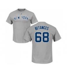 MLB Nike New York Yankees #68 Dellin Betances Gray Name & Number T-Shirt