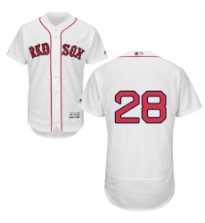 Men's Majestic Boston Red Sox #28 J. D. Martinez White Home Flex Base Authentic Collection MLB Jersey