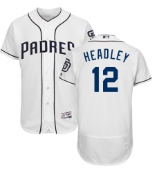 Men's Majestic San Diego Padres #12 Chase Headley White Home Flex Base Authentic Collection MLB Jersey