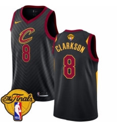 Youth Nike Cleveland Cavaliers #8 Jordan Clarkson Swingman Black 2018 NBA Finals Bound NBA Jersey Statement Edition