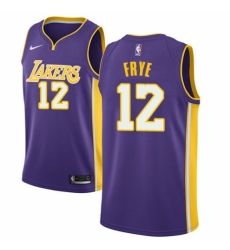 Women's Nike Los Angeles Lakers #12 Channing Frye Authentic Purple NBA Jersey - Icon Edition