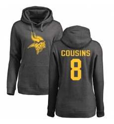 NFL Women's Nike Minnesota Vikings #8 Kirk Cousins Ash One Color Pullover Hoodie