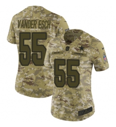 Women's Nike Dallas Cowboys #55 Leighton Vander Esch Limited Camo 2018 Salute to Service NFL Jersey