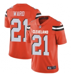 Youth Nike Cleveland Browns #21 Denzel Ward Orange Alternate Vapor Untouchable Limited Player NFL Jersey