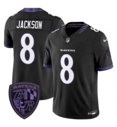 Men's Baltimore Ravens #8 Lamar Jackson Black 2026 F.U.S.E. Alternate Vapor Limited Football Stitched Jersey
