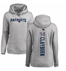 NFL Women's Nike New England Patriots #94 Adrian Clayborn Ash Backer Pullover Hoodie