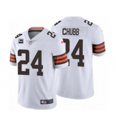 Men's Cleveland Browns 2022 #24 Nick Chubb White With 1-star C Patch Vapor Untouchable Limited NFL Stitched Jersey