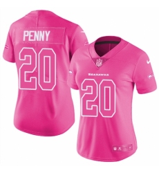 Women's Nike Seattle Seahawks #20 Rashaad Penny Limited Pink Rush Fashion NFL Jersey