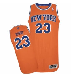 Men's Adidas New York Knicks #23 Trey Burke Authentic Orange Alternate NBA Jersey