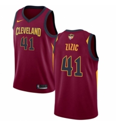 Men's Nike Cleveland Cavaliers #41 Ante Zizic Swingman Maroon 2018 NBA Finals Bound NBA Jersey - Icon Edition