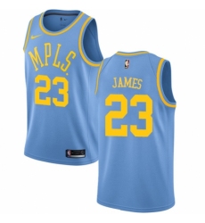 Women's Nike Los Angeles Lakers #23 LeBron James Swingman Blue Hardwood Classics NBA Jersey