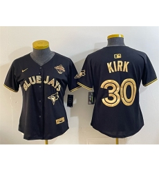 Women's Toronto Blue Jays #30 Alejandro Kirk Black Gold 2025 American League Champions Limited Stitched Baseball Jersey(Run Small)