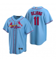 Men's Nike St. Louis Cardinals #11 Paul DeJong Light Blue Alternate Stitched Baseball Jersey