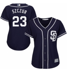 Women's Majestic San Diego Padres #23 Matt Szczur Authentic Navy Blue Alternate 1 Cool Base MLB Jersey