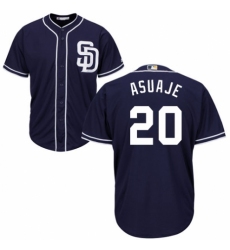 Youth Majestic San Diego Padres #20 Carlos Asuaje Authentic Navy Blue Alternate 1 Cool Base MLB Jersey
