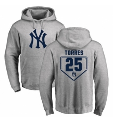 MLB Nike New York Yankees #25 Gleyber Torres Gray RBI Pullover Hoodie