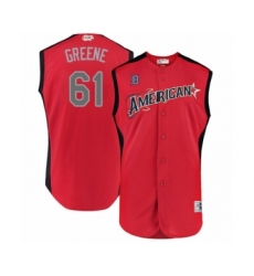 Men's Detroit Tigers #61 Shane Greene Authentic Red American League 2019 Baseball All-Star Jersey