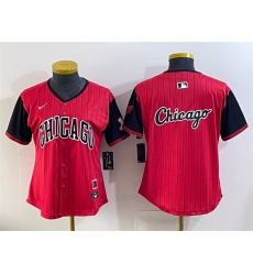 Women's Chicago White Sox Team Big Logo Red Black 2025 City Connect Limited Stitched Baseball Jersey(Run Small)