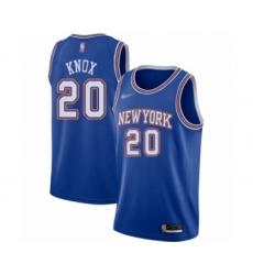 Men's New York Knicks #20 Kevin Knox Authentic Blue Basketball Jersey - Statement Edition
