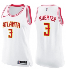 Women's Nike Atlanta Hawks #3 Kevin Huerter Swingman White Pink Fashion NBA Jersey
