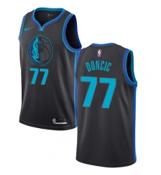 Men's Nike Dallas Mavericks #77 Luka Doncic Swingman Charcoal NBA Jersey - City Edition