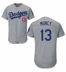 Men's Majestic Los Angeles Dodgers #13 Max Muncy Gray Alternate Flex Base Authentic Collection MLB Jersey