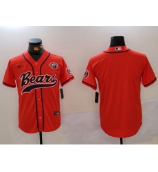 Mens Chicago Bears Blank Orange Throwback With Cool Base Stitched Baseball Jersey